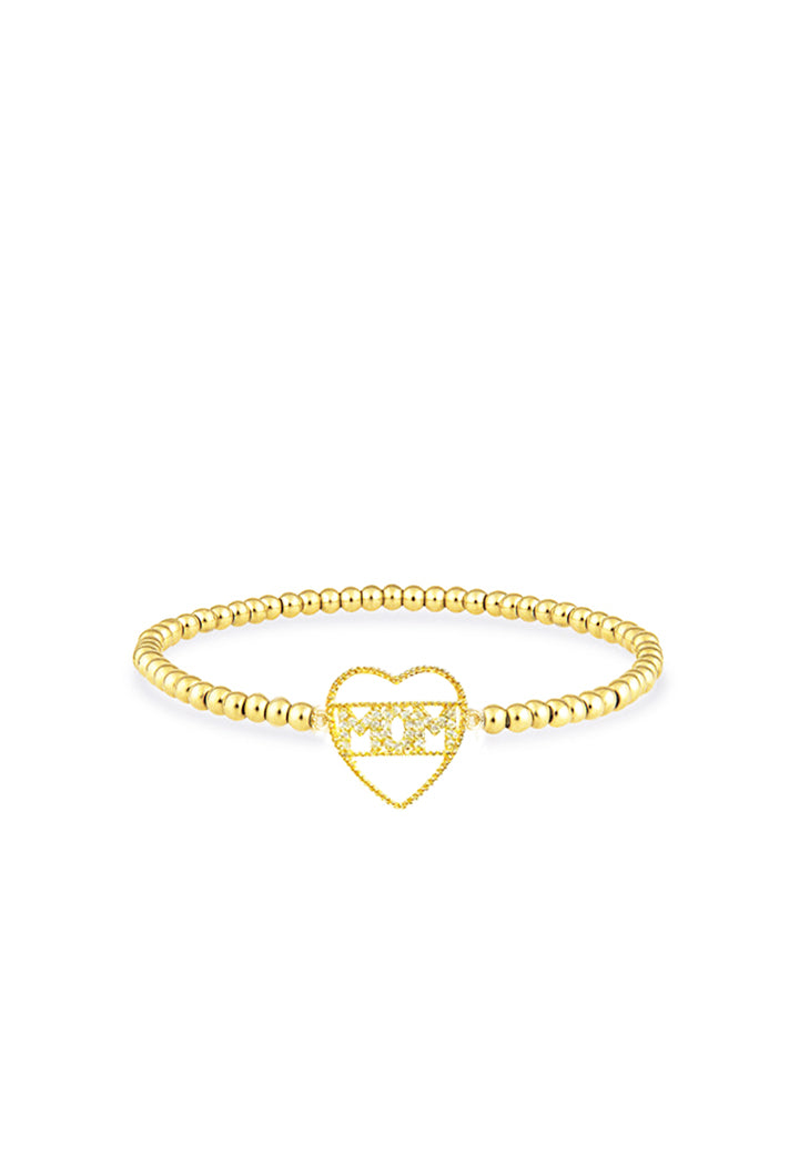 Mom Clear Crystal Heart Bracelet