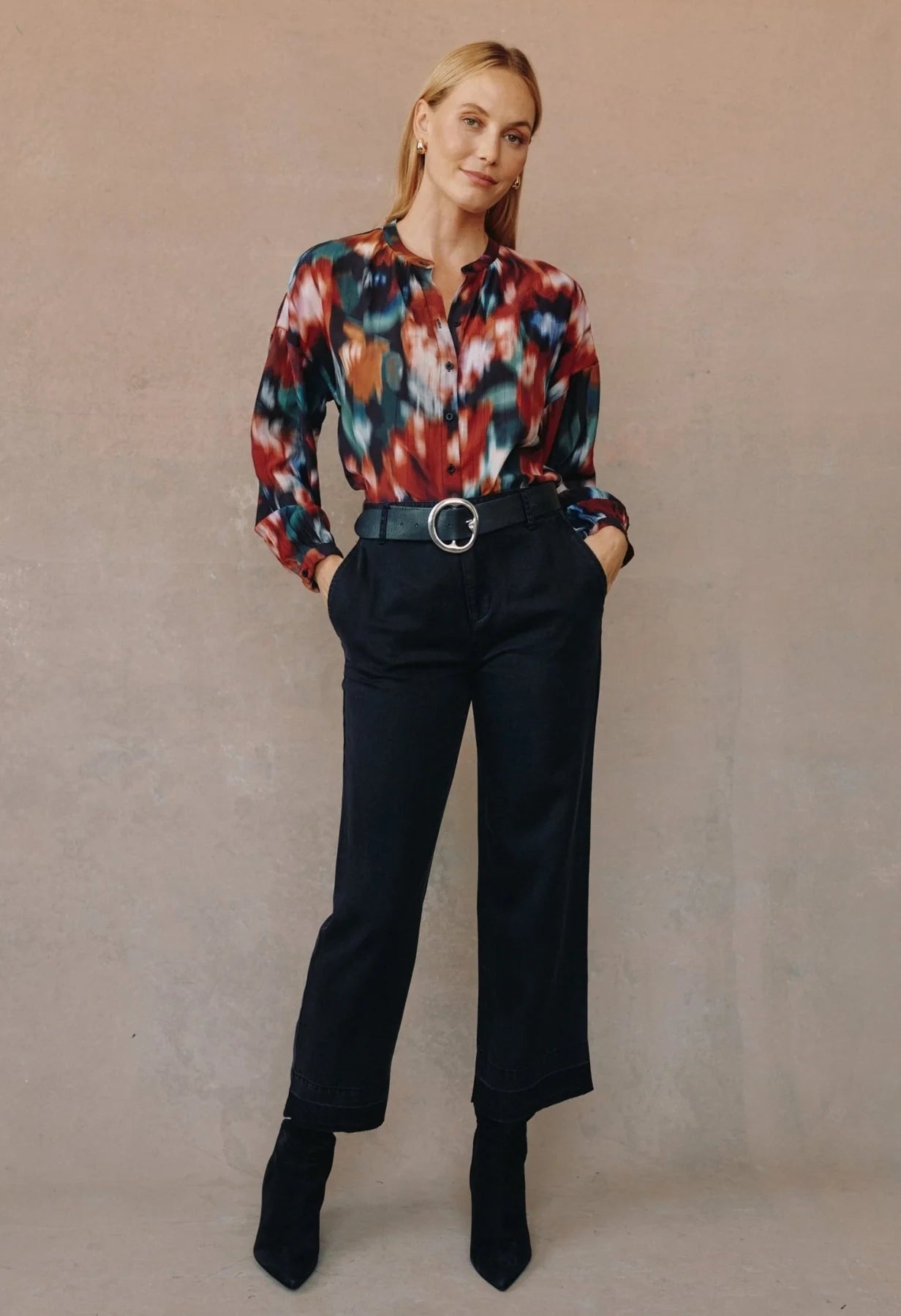 Mandarin Collar Button Down