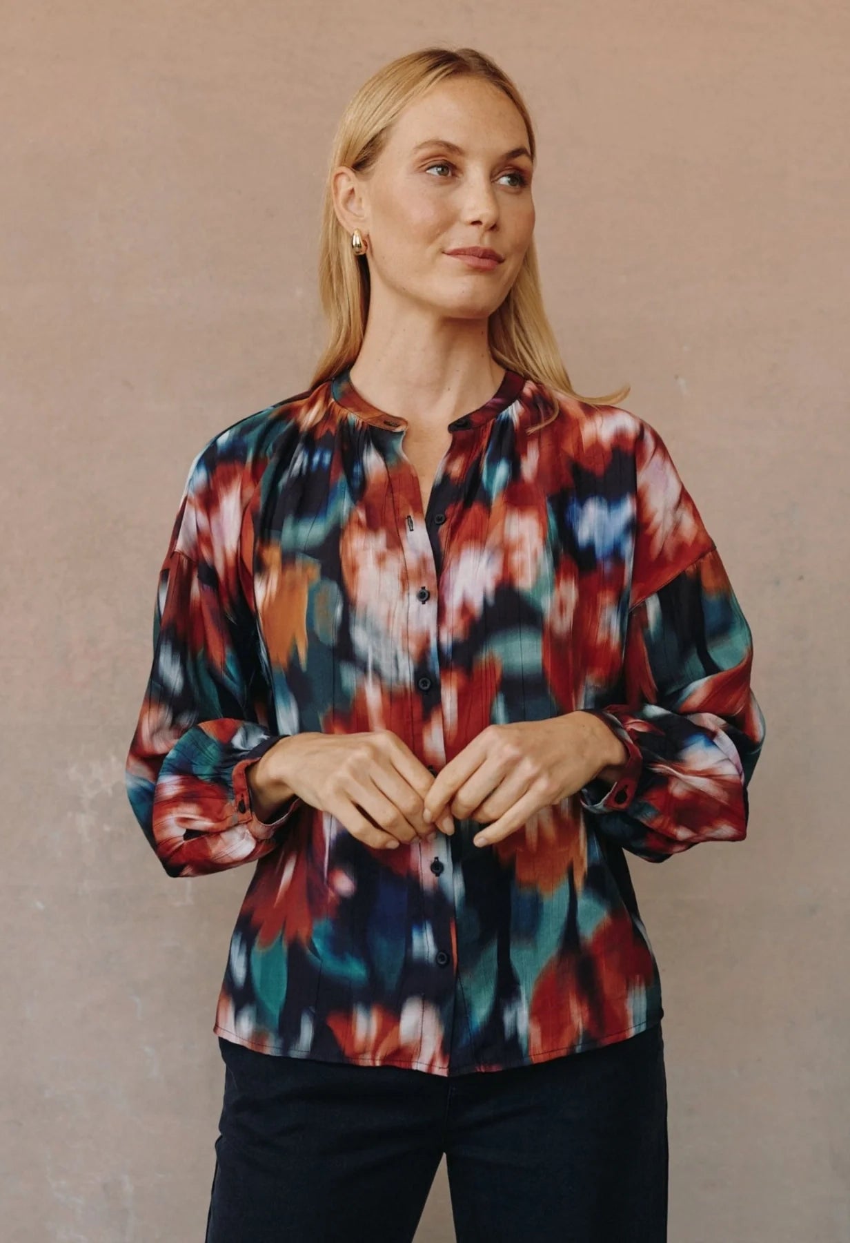 Mandarin Collar Button Down