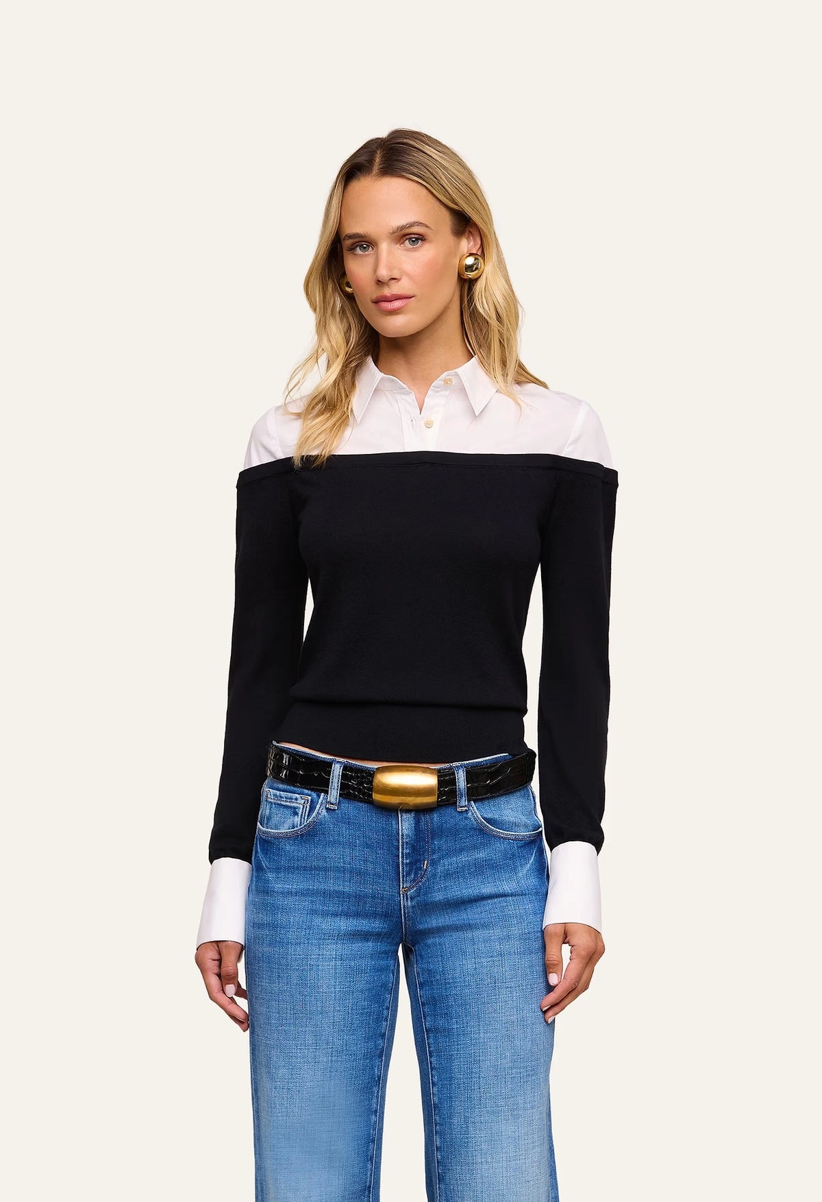 Mathilde Poplin Collar Pullover