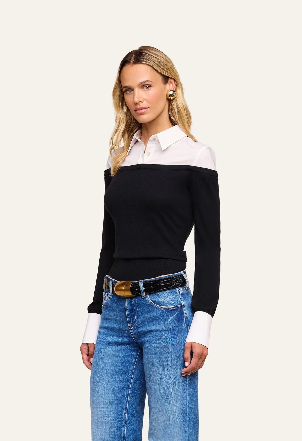 Mathilde Poplin Collar Pullover