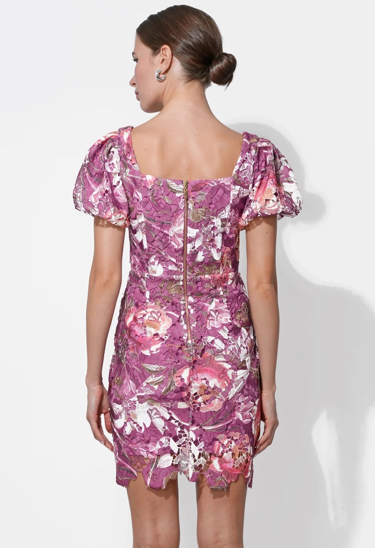 Maybelle Floral Lace Puff Sleeve Dress