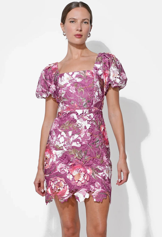 Maybelle Floral Lace Puff Sleeve Dress