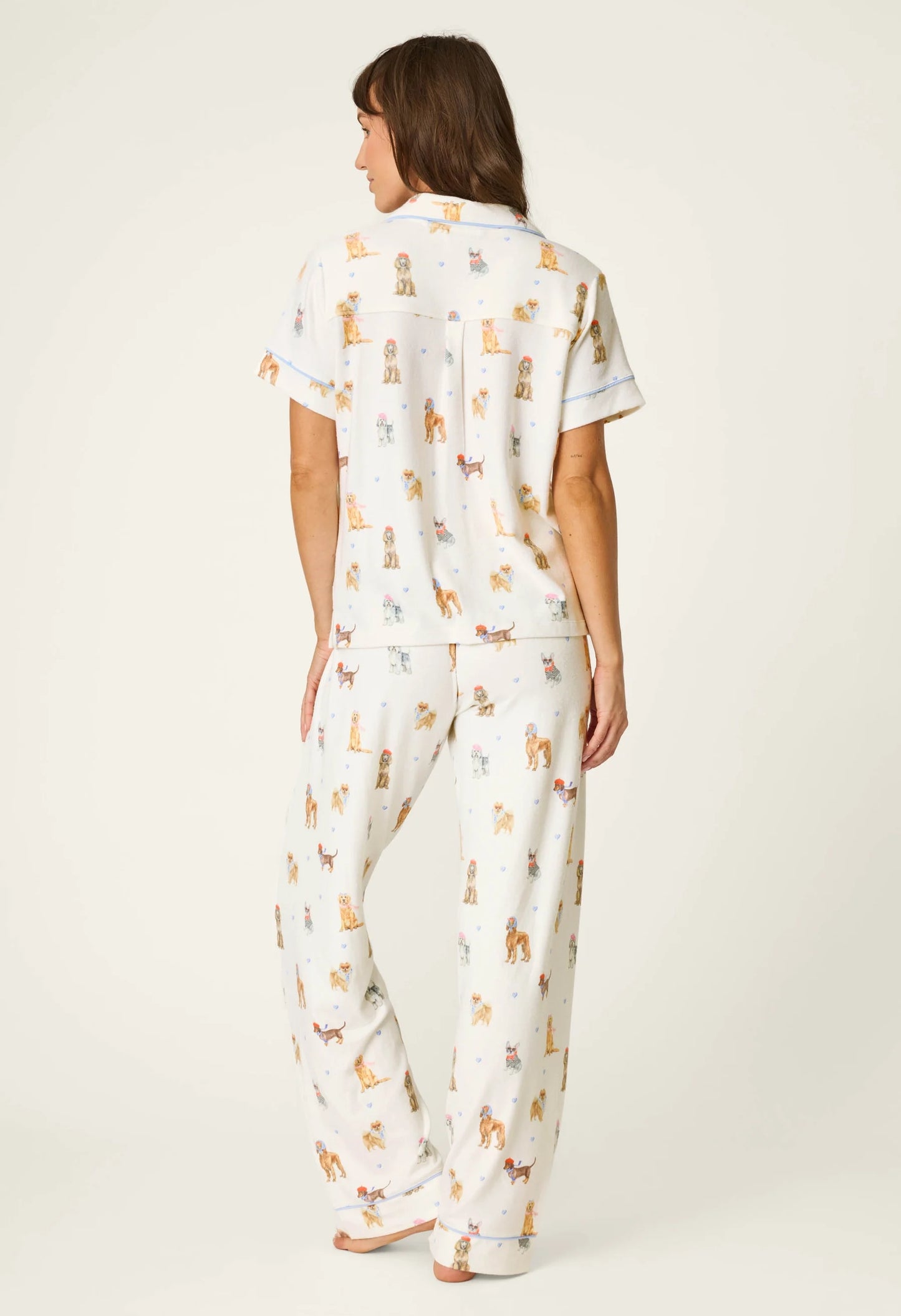 Meet Me in Pawris Dog Print 3-Piece PJ Set