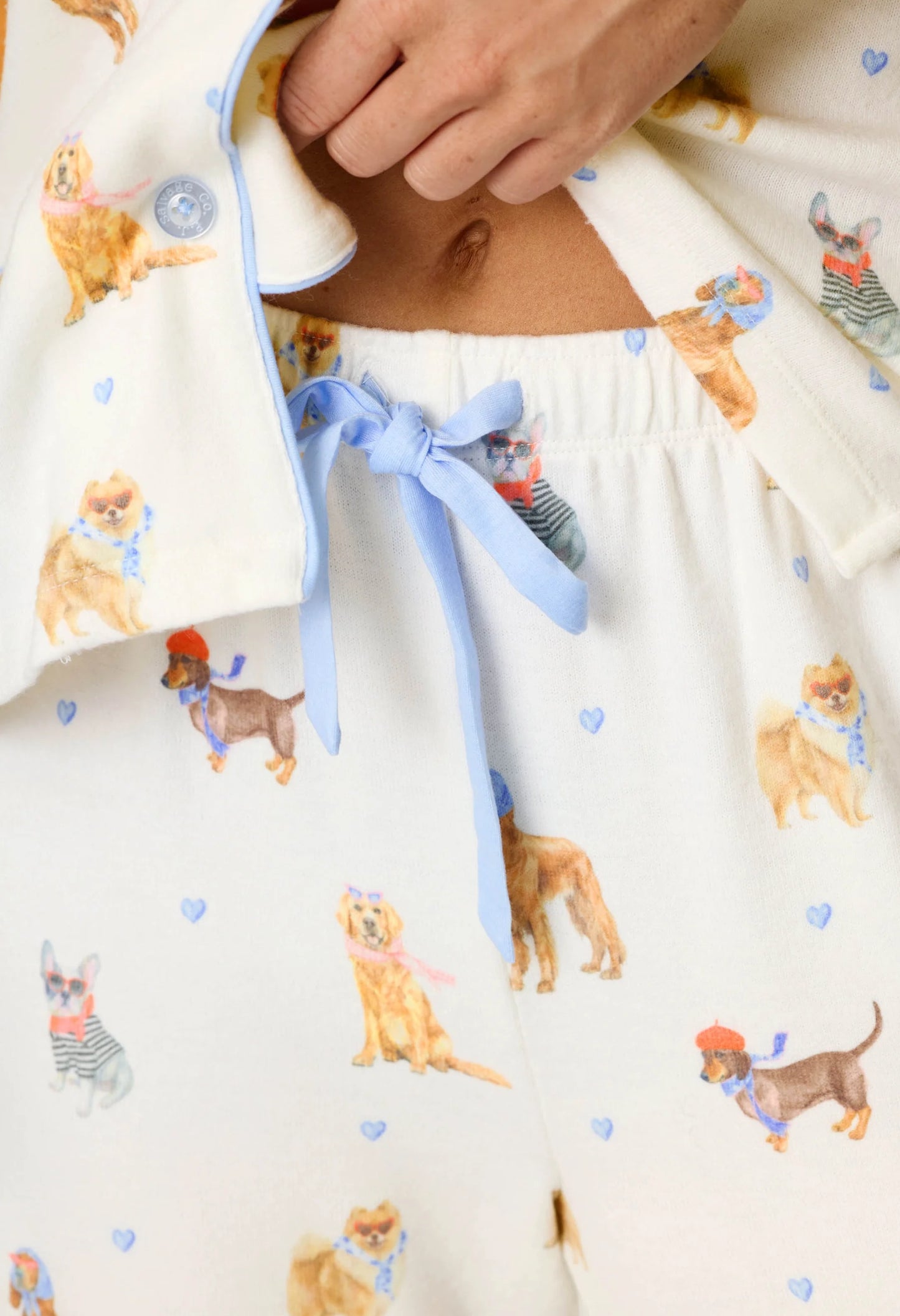 Meet Me in Pawris Dog Print 3-Piece PJ Set