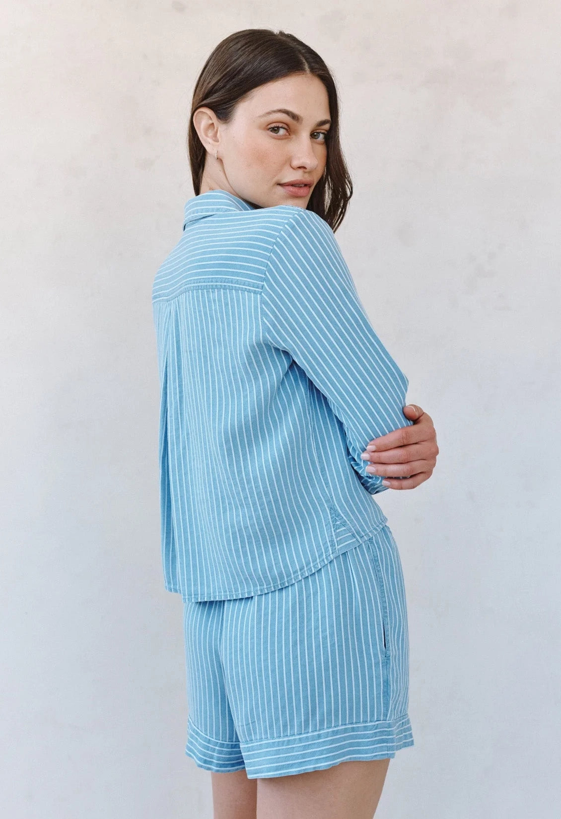 Mixed Stripe Button Down Shirt