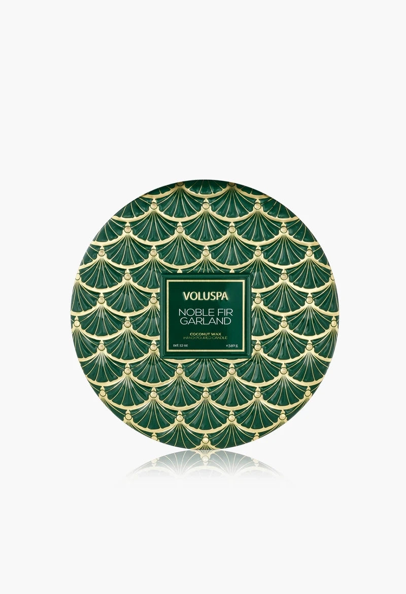 Noble Fir Garland 3 Wick Tin Candle