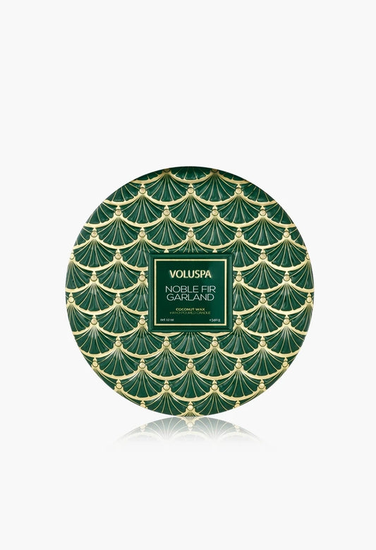 Noble Fir Garland 3 Wick Tin Candle