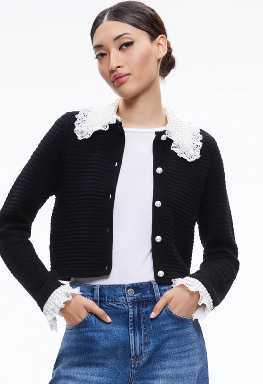 Noella Embellished Collared Cardigan