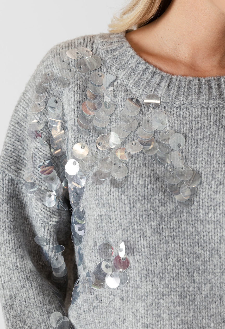 Opal Crewneck Sweater with Piette Sequins