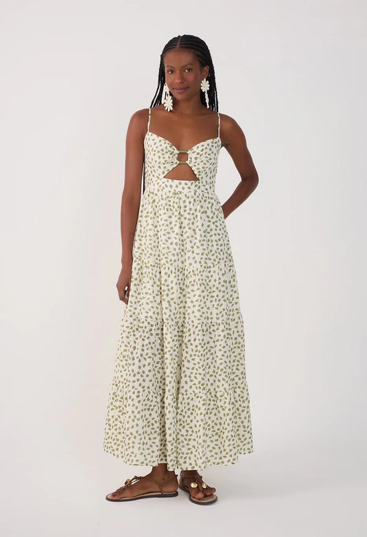 Dotted Leaf Maxi Dress