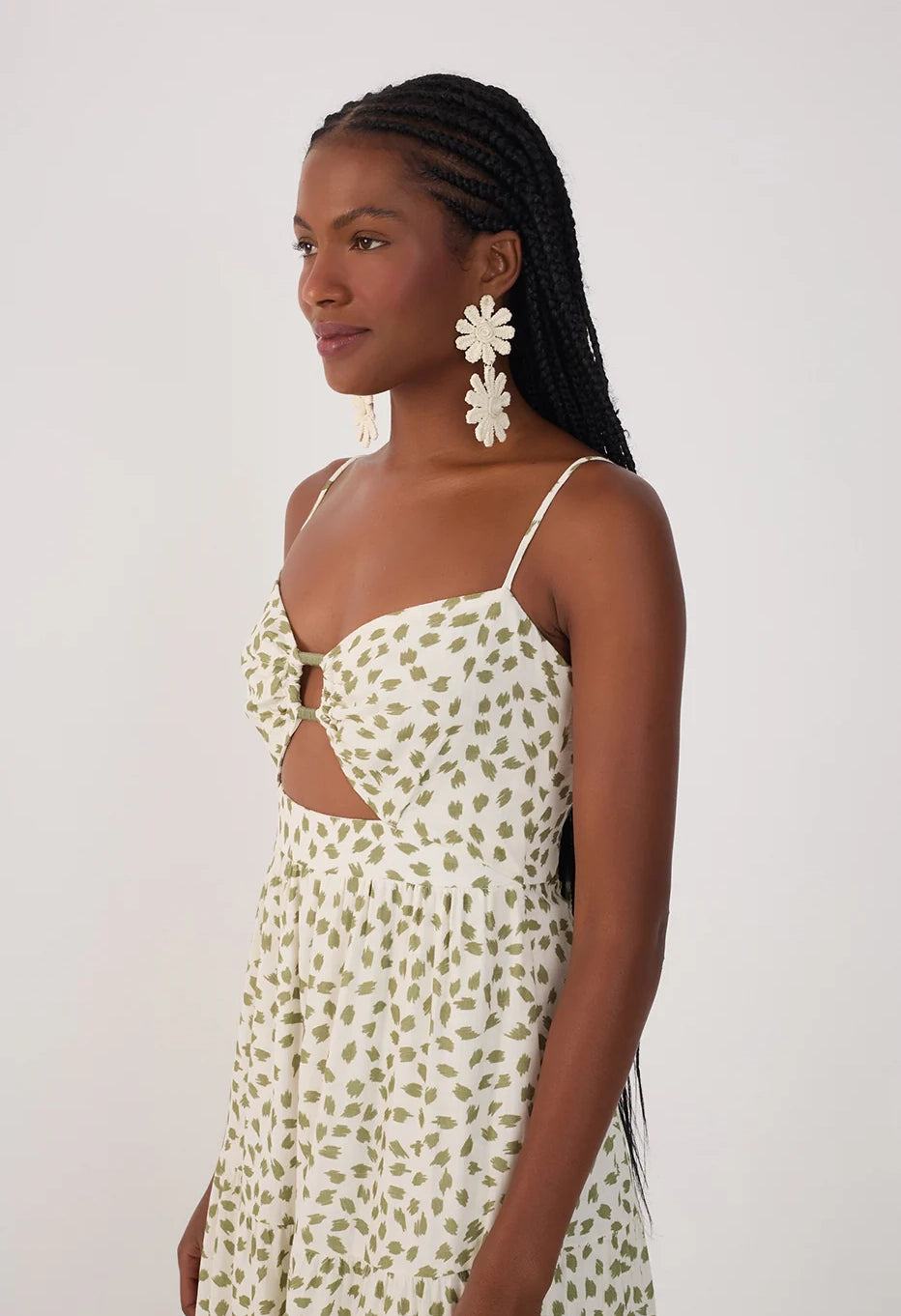 Dotted Leaf Maxi Dress