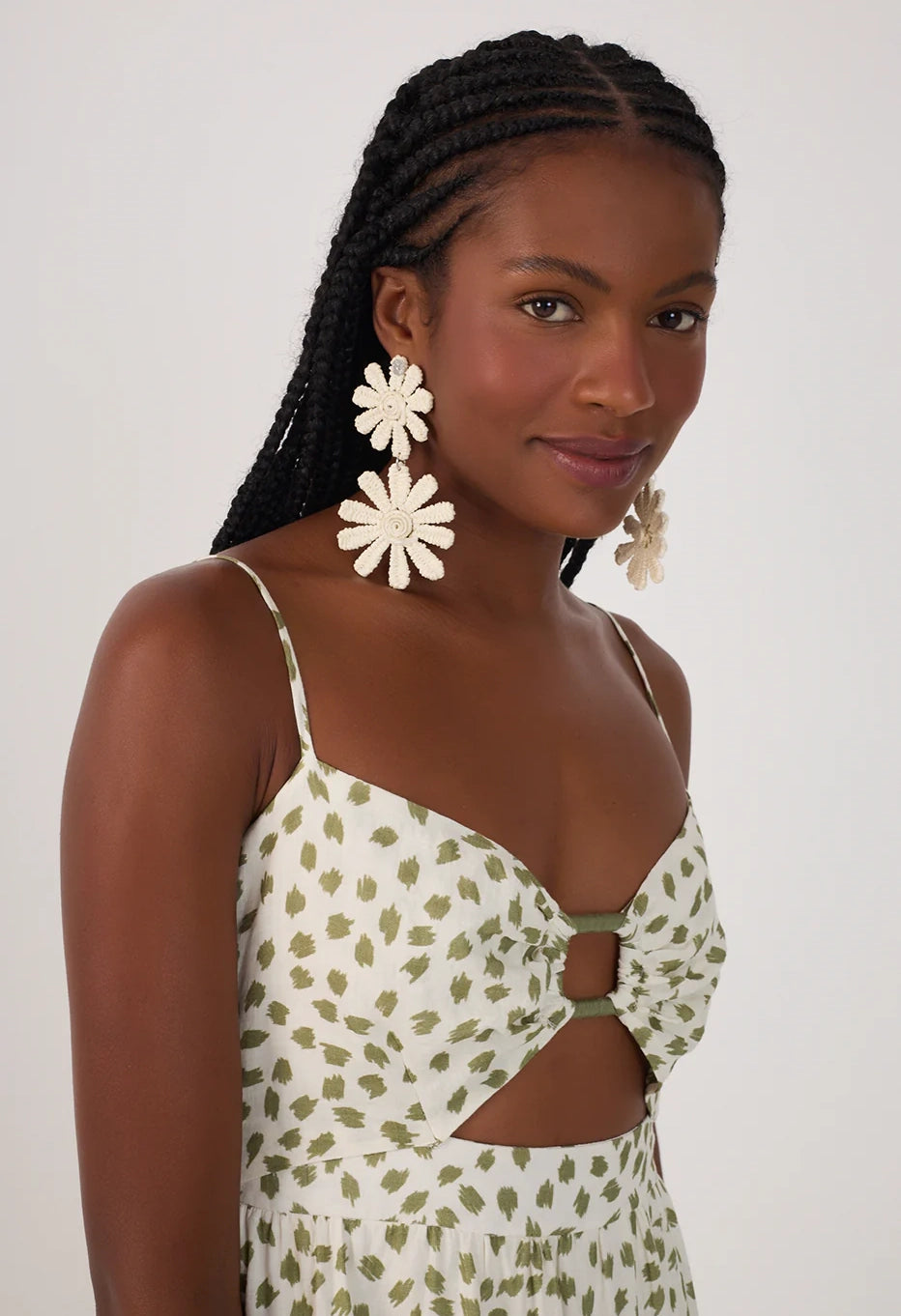 Dotted Leaf Maxi Dress