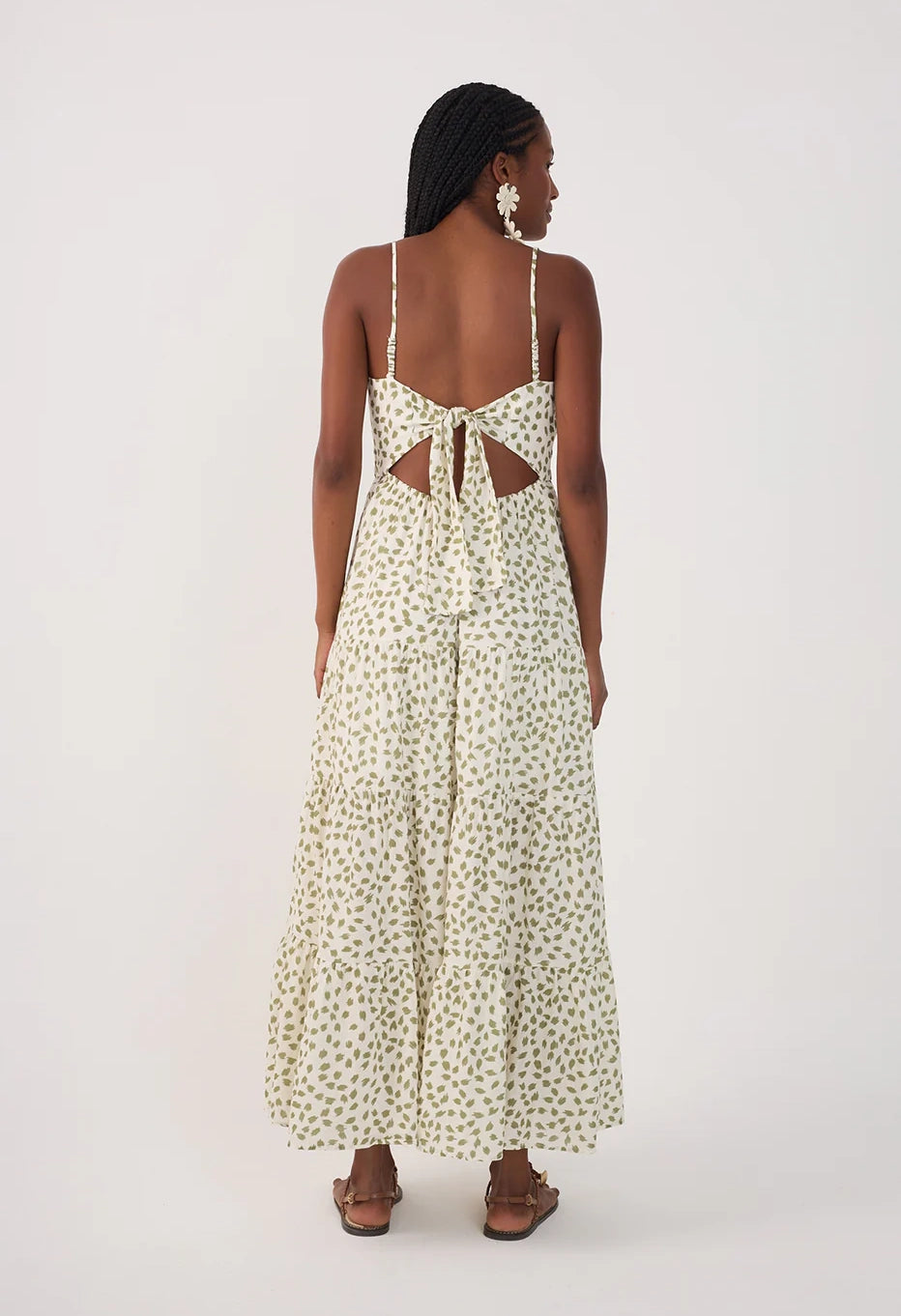 Dotted Leaf Maxi Dress