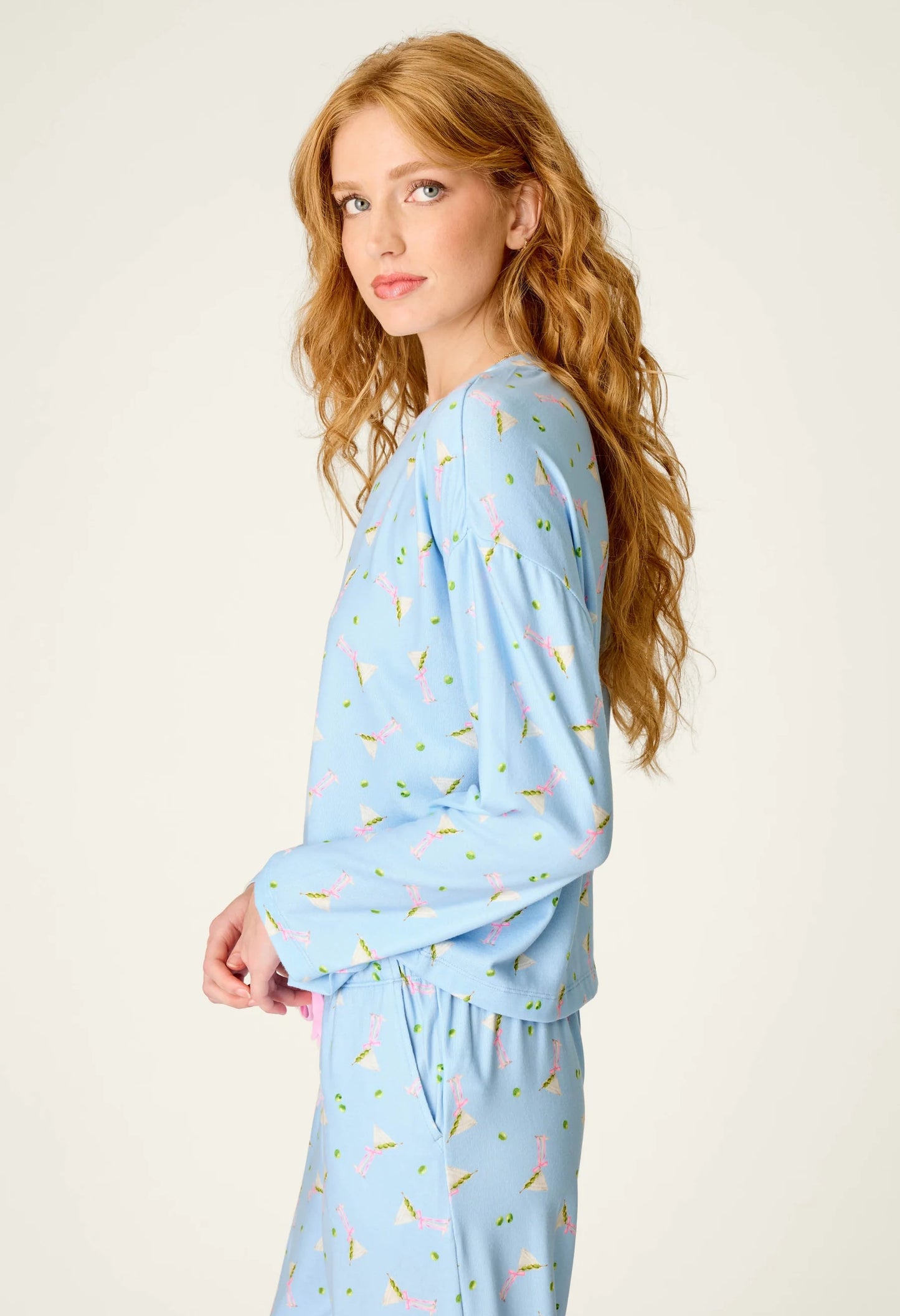 Olive You Martini Print Long Sleeve Top and Pants