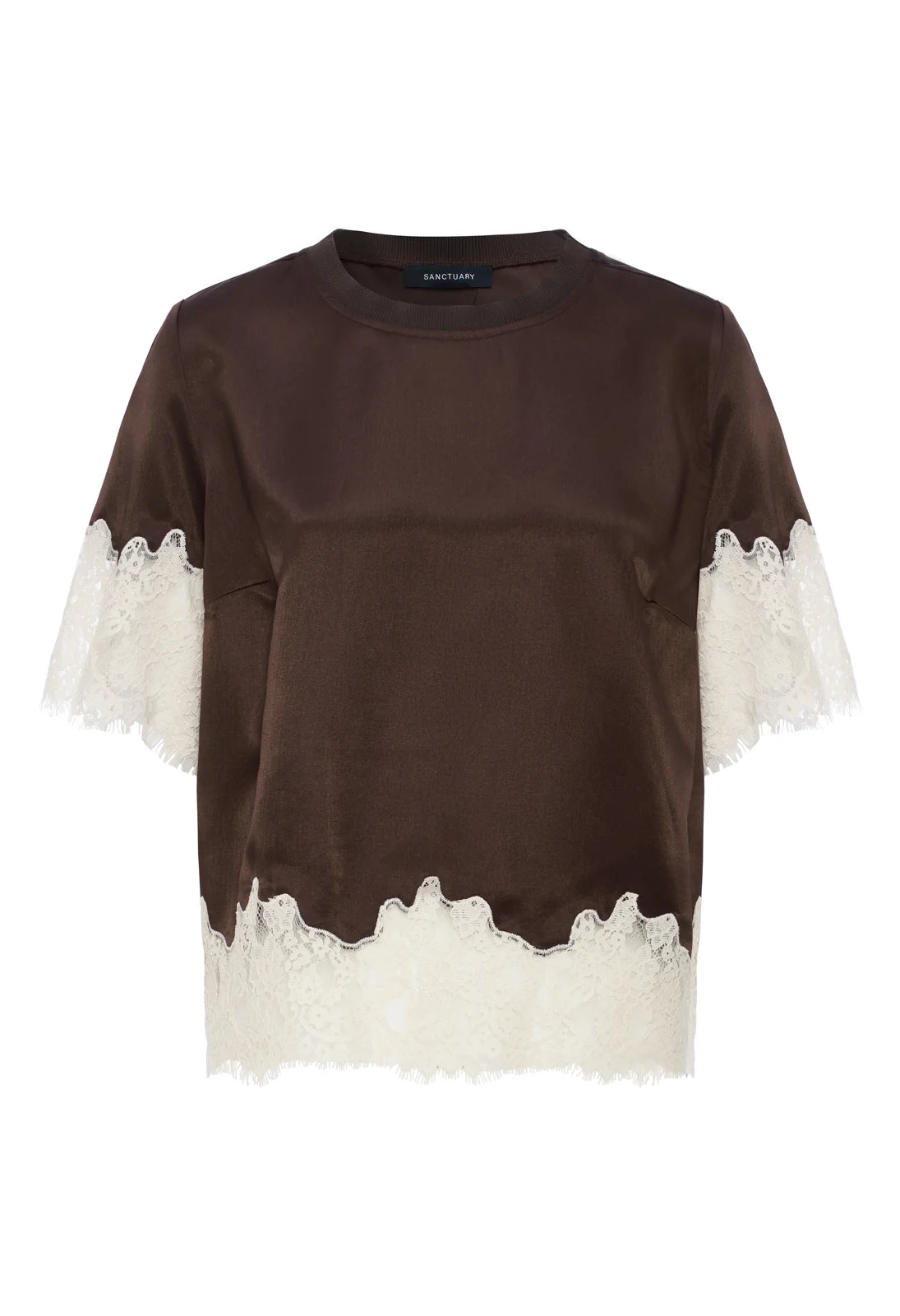 One of a Kind Satin Lace Top