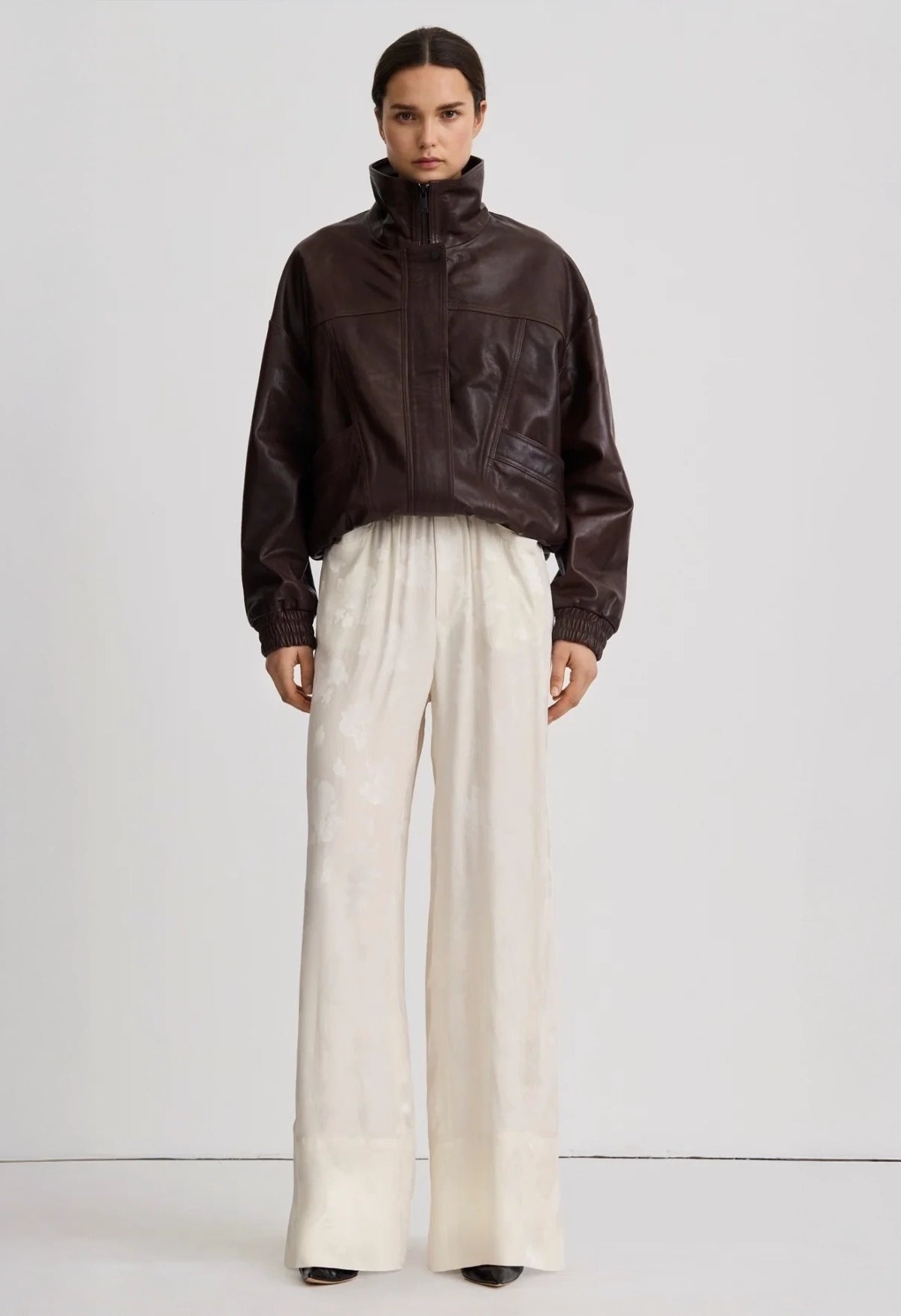 Oversized Leather Bomber