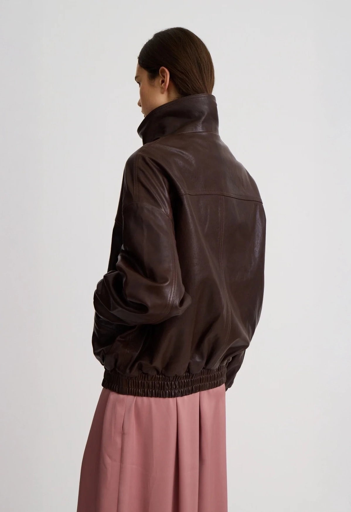 Oversized Leather Bomber