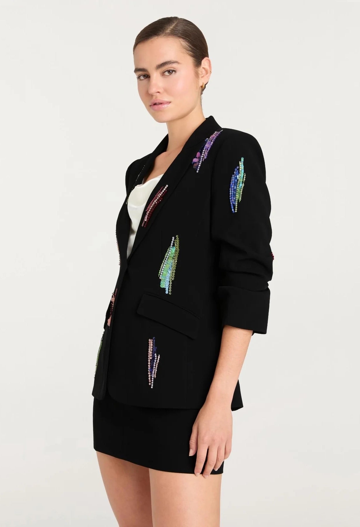 Paillette Whirl Scrunched Cheyenne Blazer