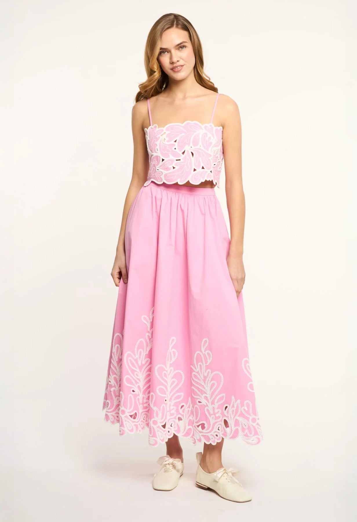 Paisley Bloom Embroidered Espe Skirt