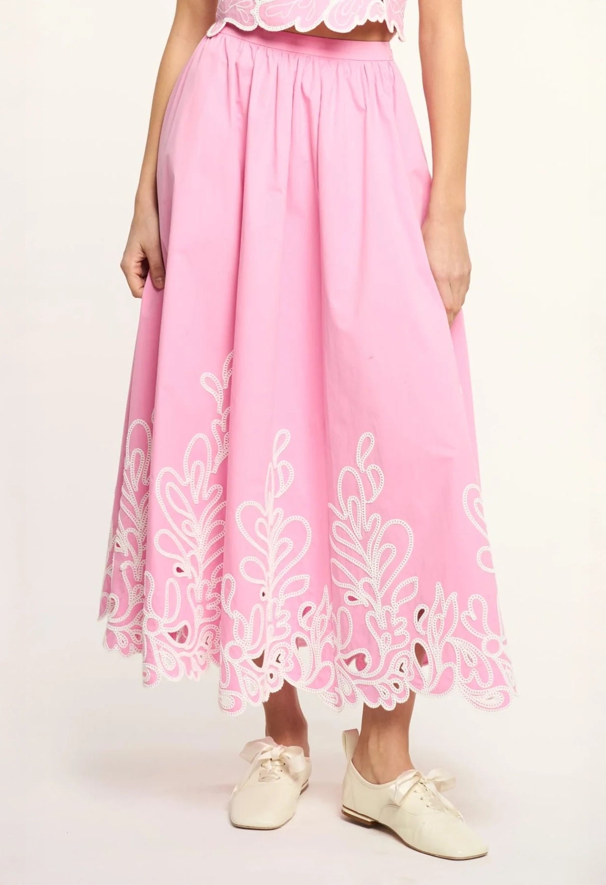Paisley Bloom Embroidered Espe Skirt