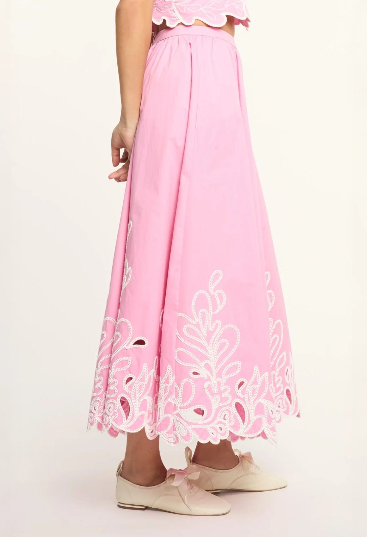 Paisley Bloom Embroidered Espe Skirt