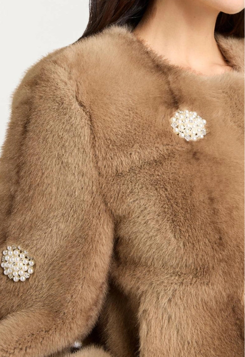 Mixed Star Faux Mink Benson Coat