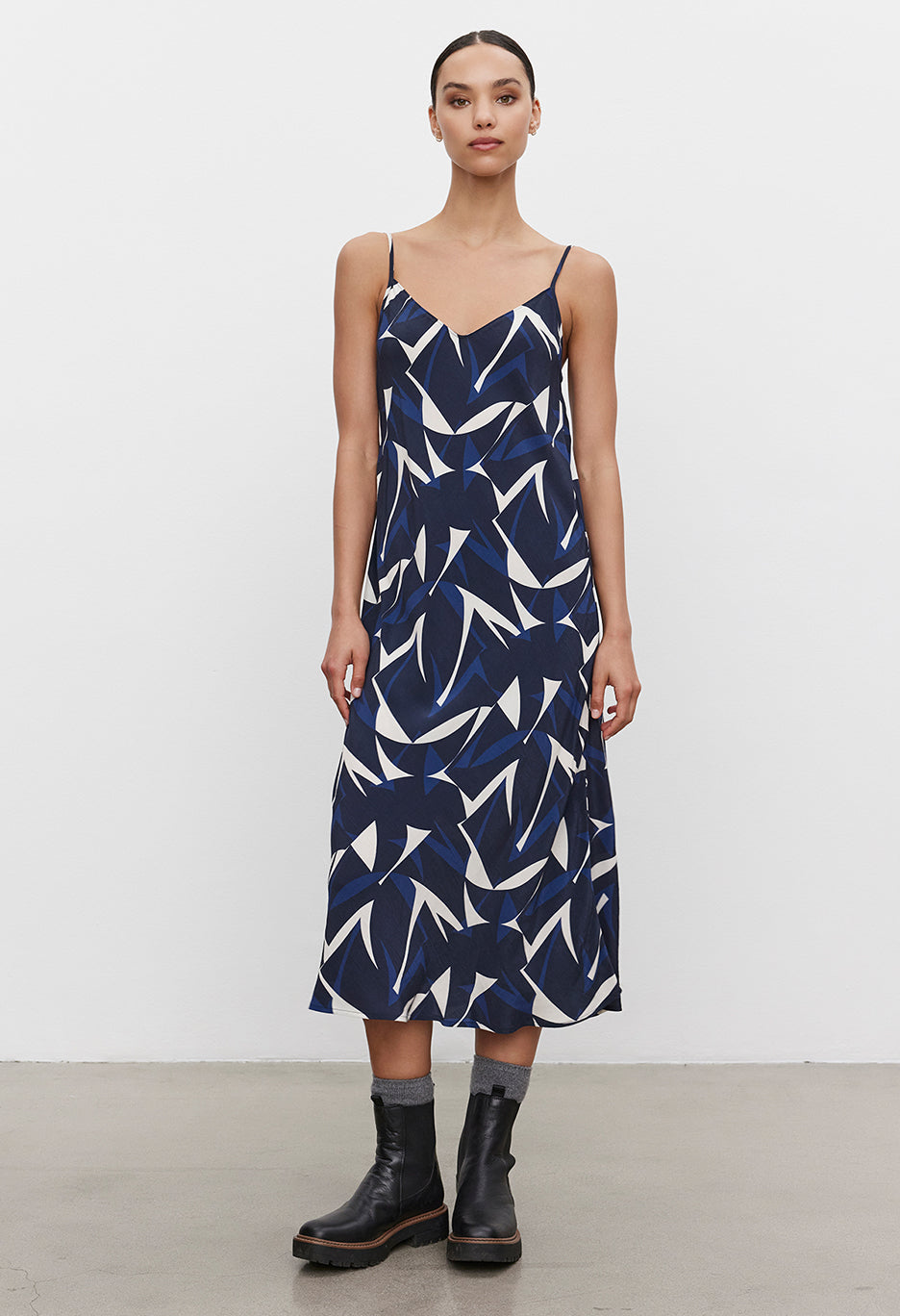 Perry Printed Royal Crepe Dress