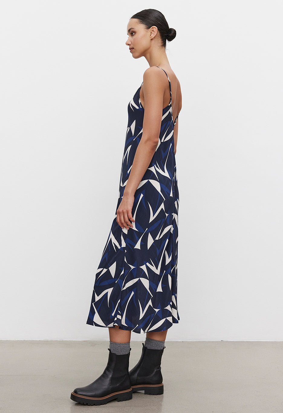 Perry Printed Royal Crepe Dress