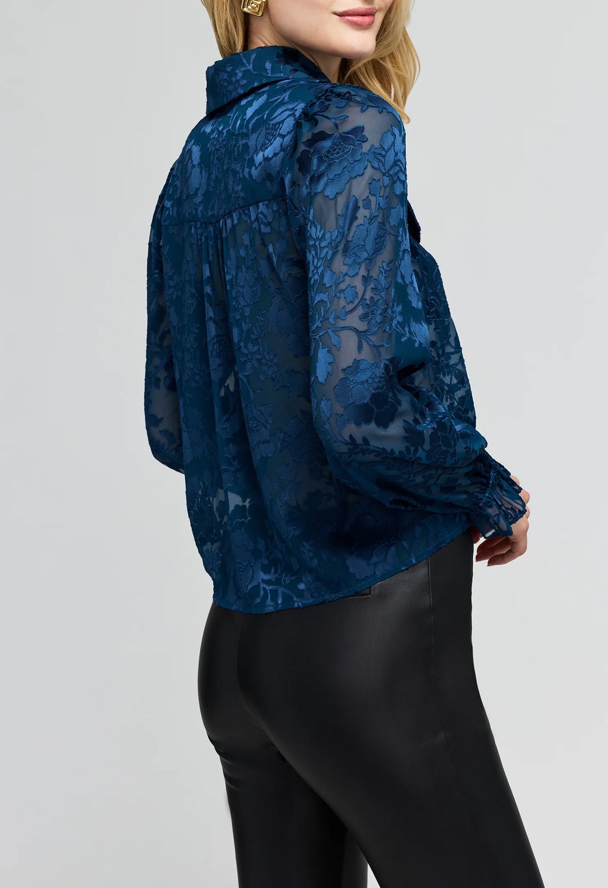 Priya Floral Burn-Out Blouse