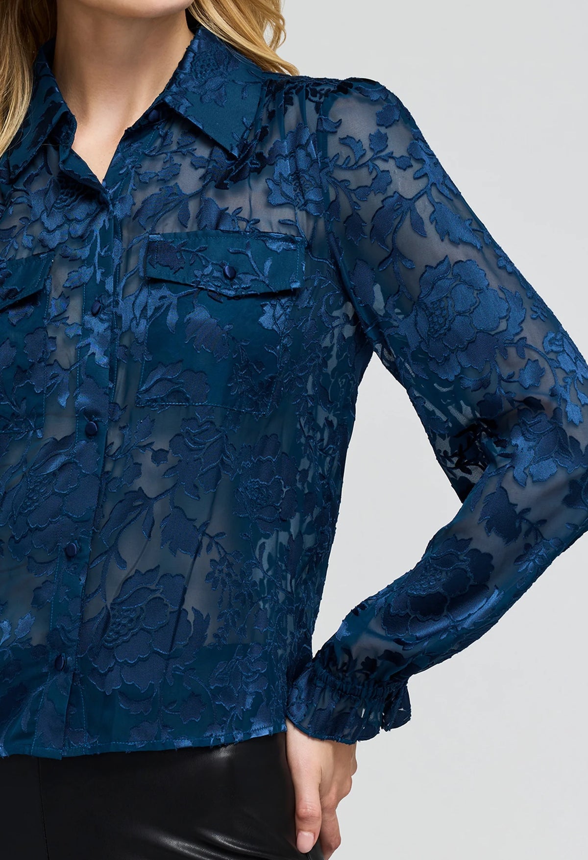 Priya Floral Burn-Out Blouse