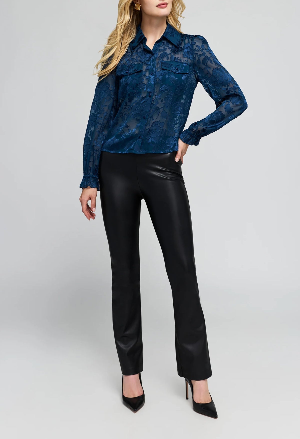 Priya Floral Burn-Out Blouse