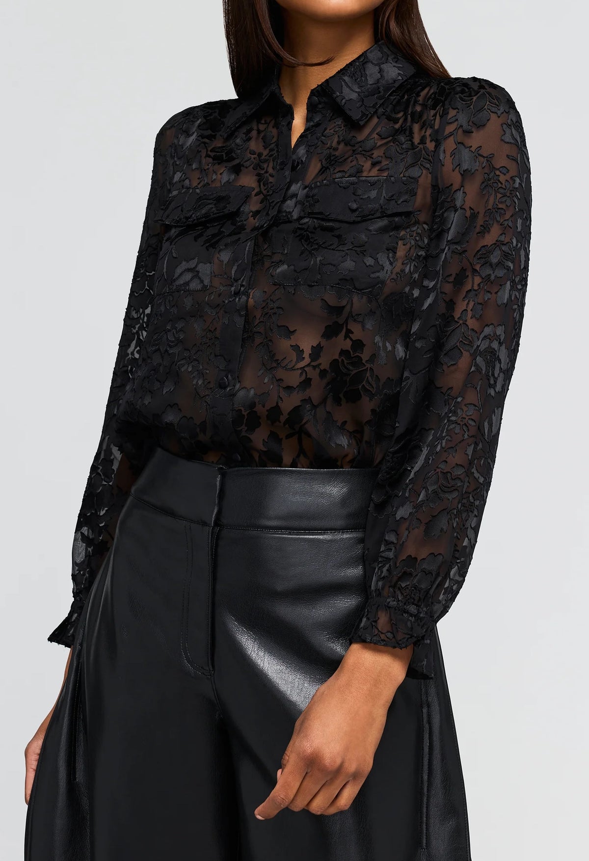 Priya Floral Burnout Blouse