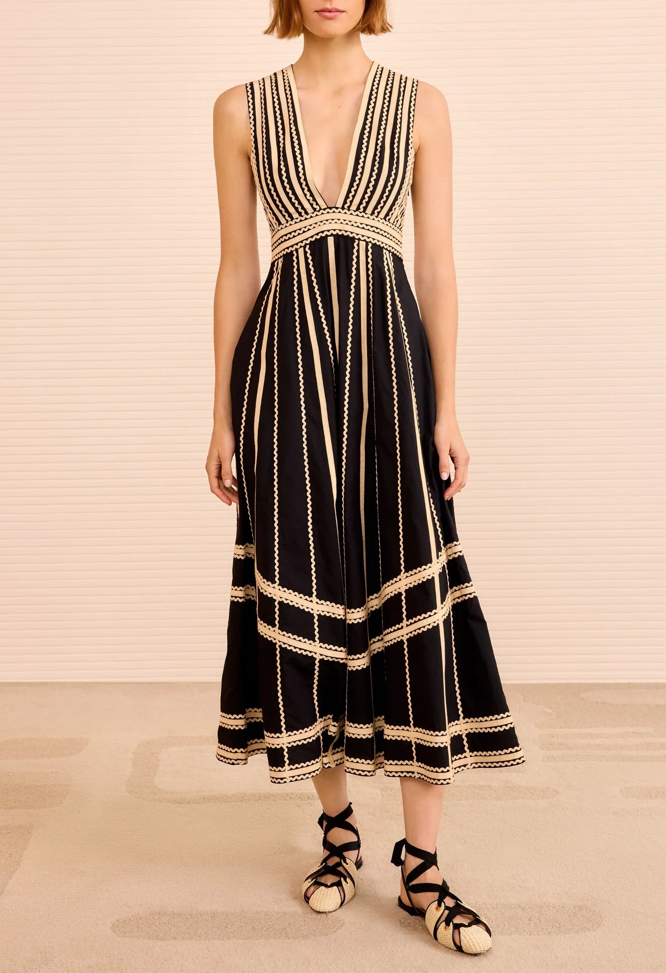 Palermo Deep V Midi Dress