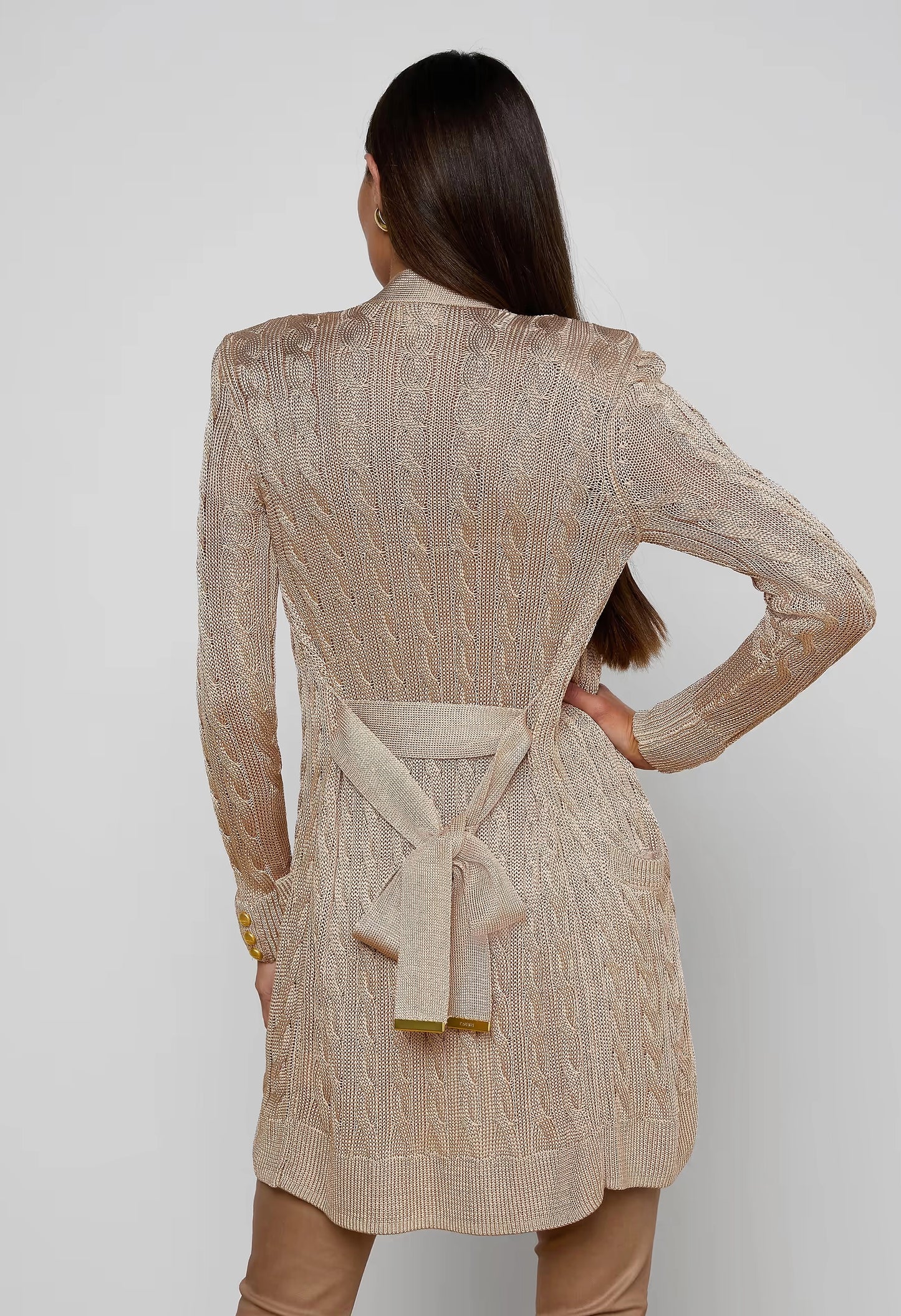 Penelope Belted Cable Cardigan
