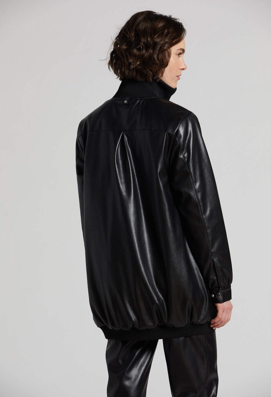 Petra Vegan Leather Long Bomber