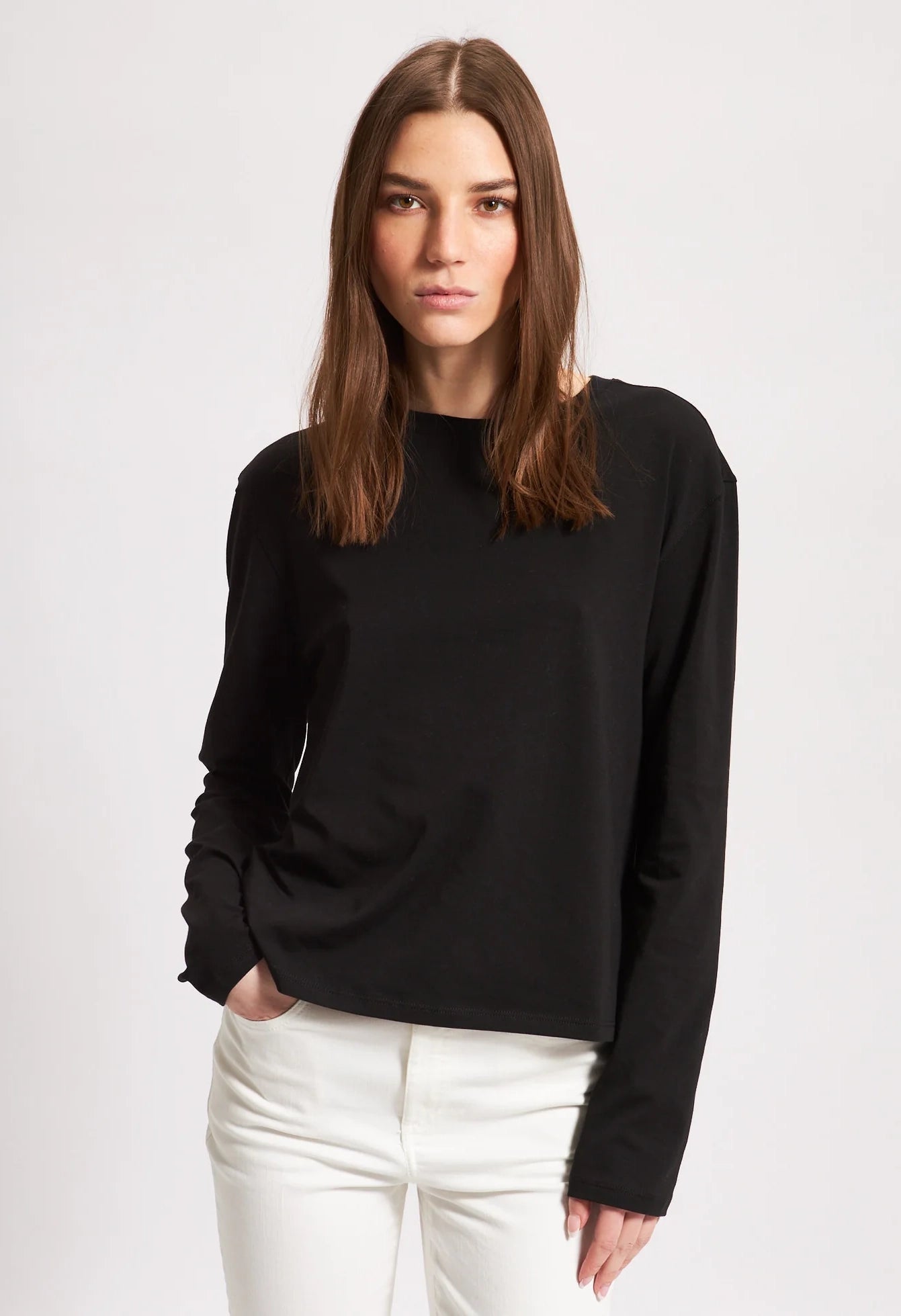 Pima Cotton Stretch Boyfriend Long Sleeve