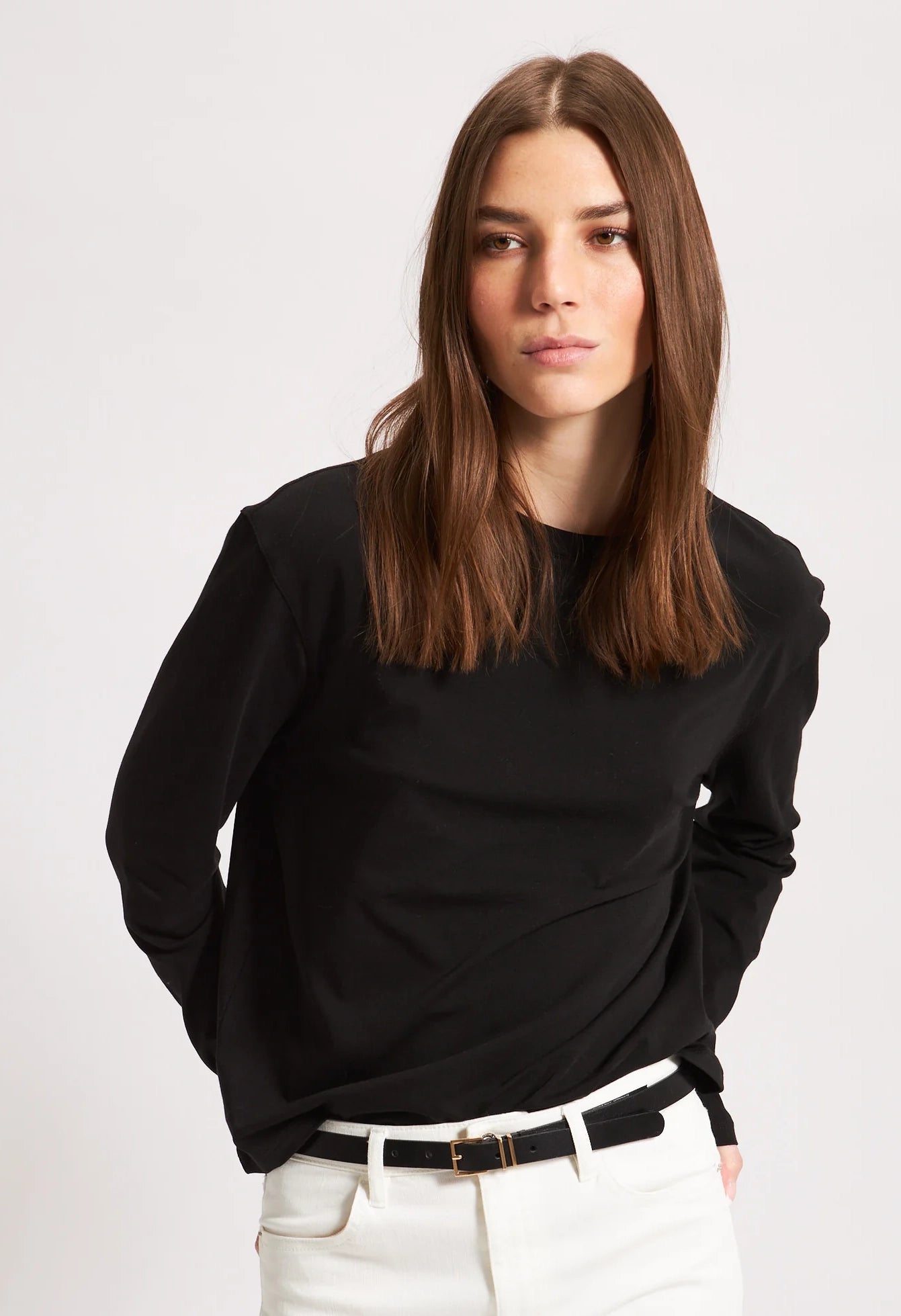 Pima Cotton Stretch Boyfriend Long Sleeve