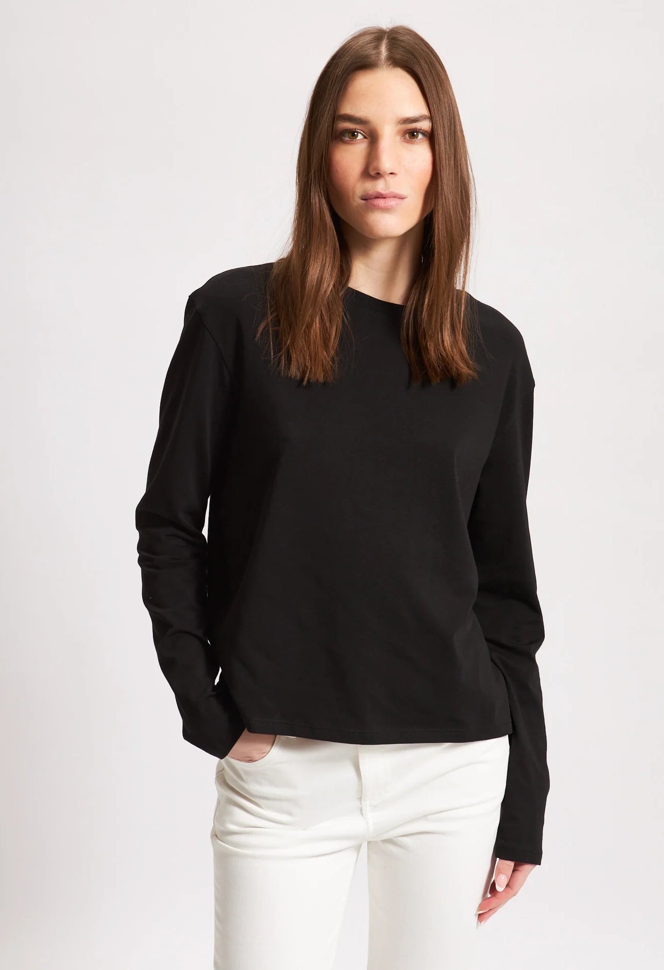 Pima Cotton Stretch Boyfriend Long Sleeve