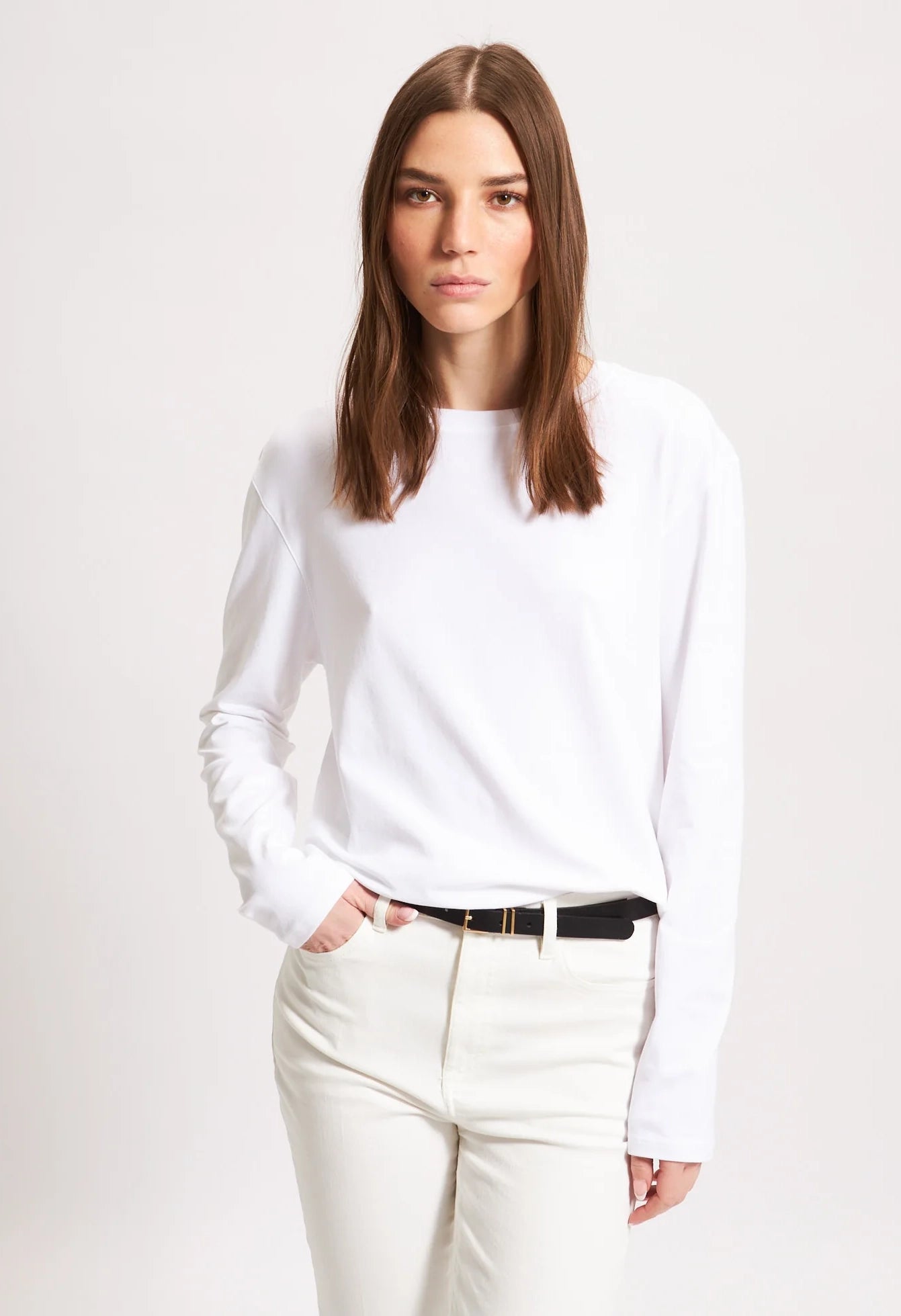Pima Cotton Stretch Boyfriend Long Sleeve