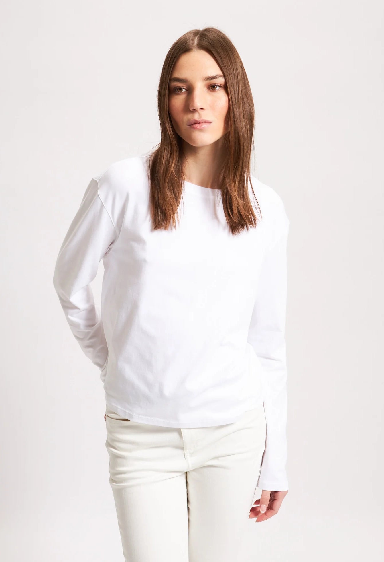 Pima Cotton Stretch Boyfriend Long Sleeve