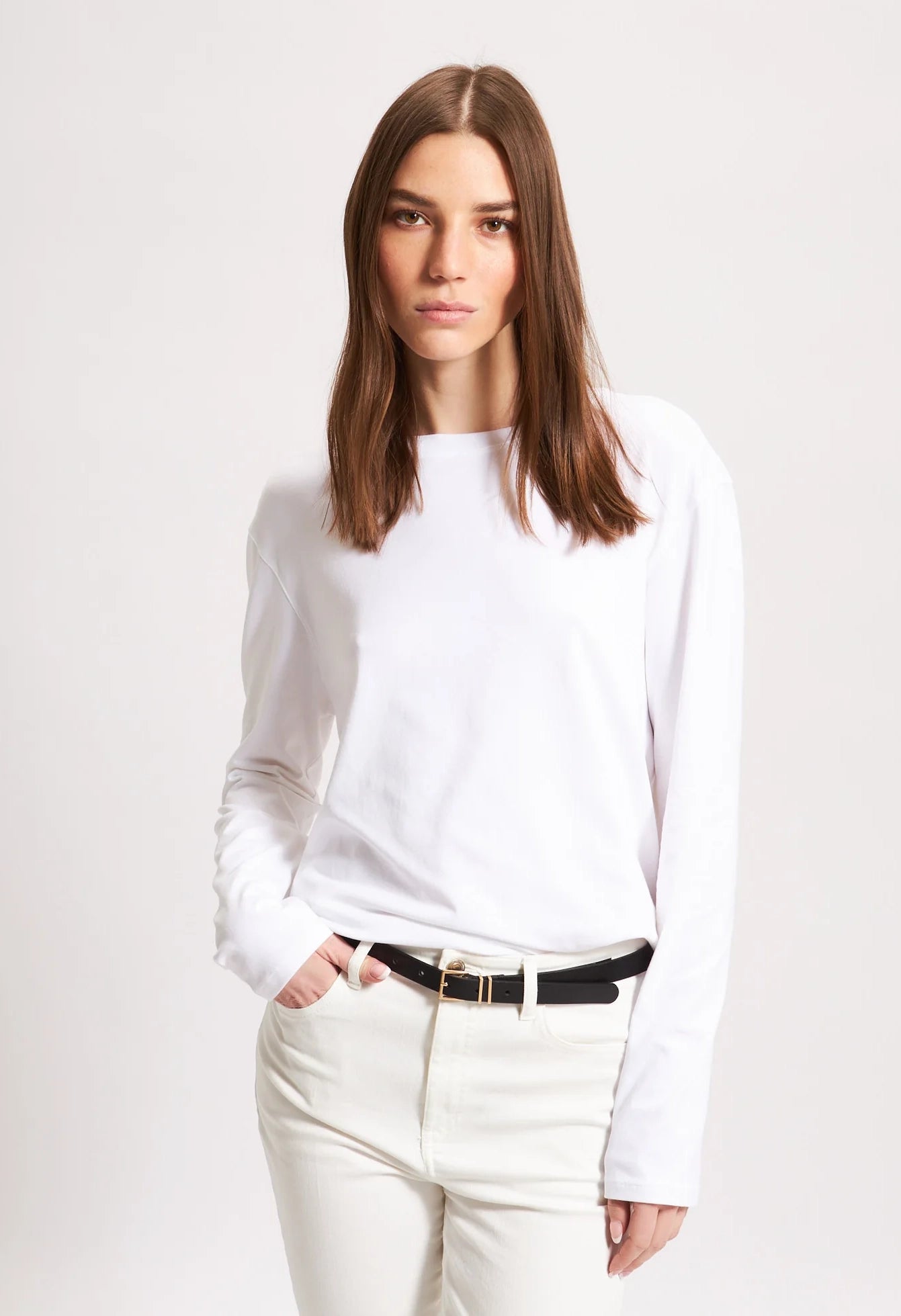 Pima Cotton Stretch Boyfriend Long Sleeve