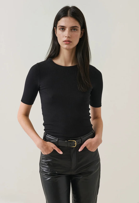 Pima Cotton Stretch Ribbed T-Shirt