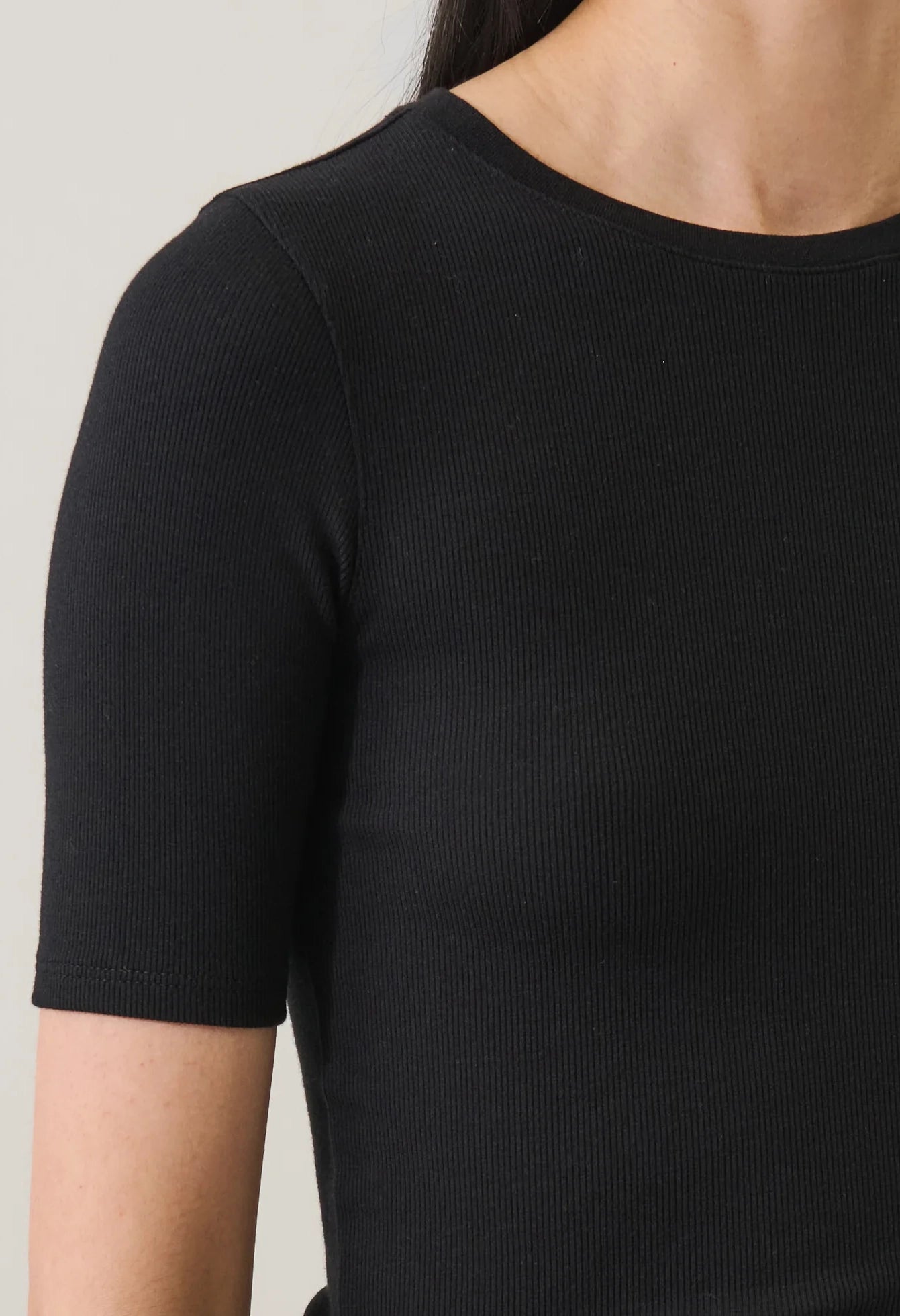 Pima Cotton Stretch Ribbed T-Shirt