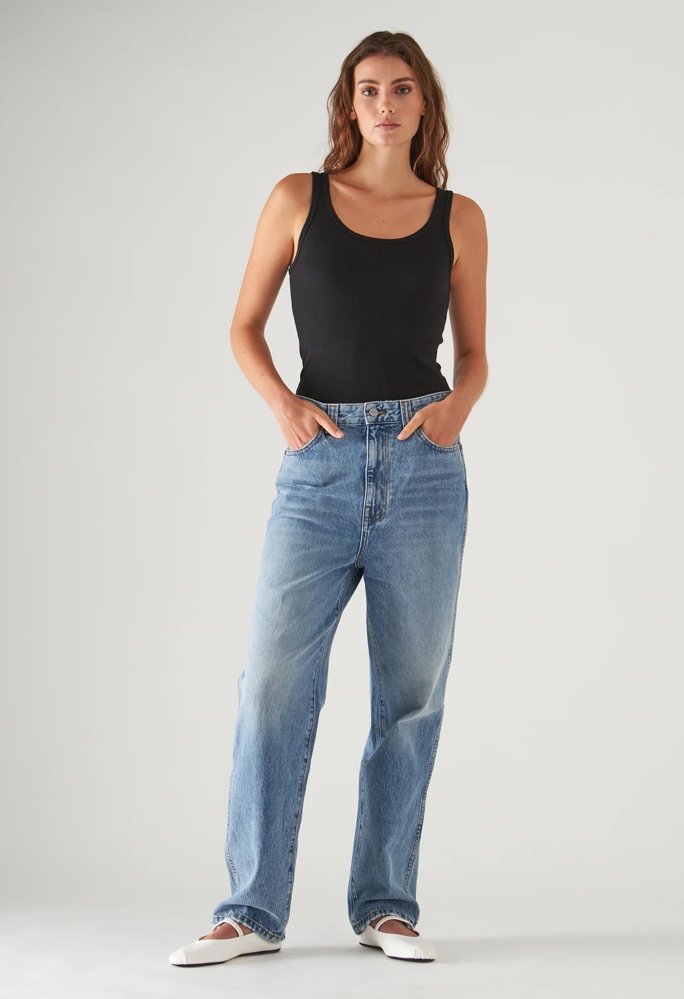 Pima Cotton Stretch Scoop Neck Rib Tank