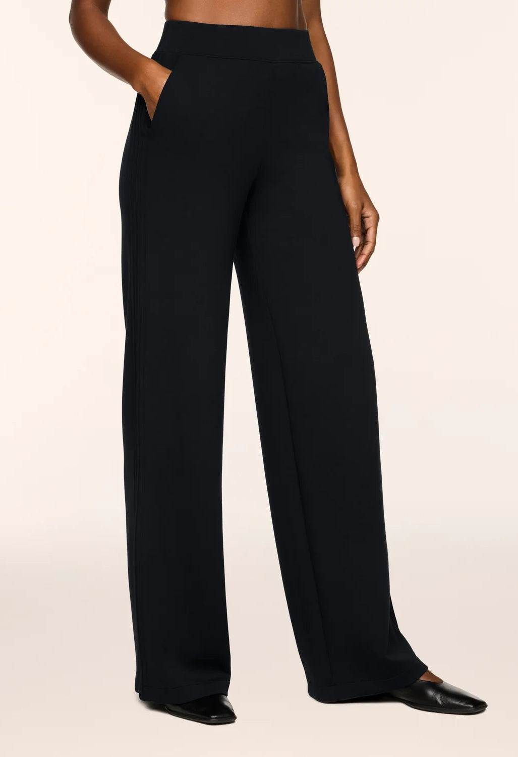 Pintuck Wide Leg Pant