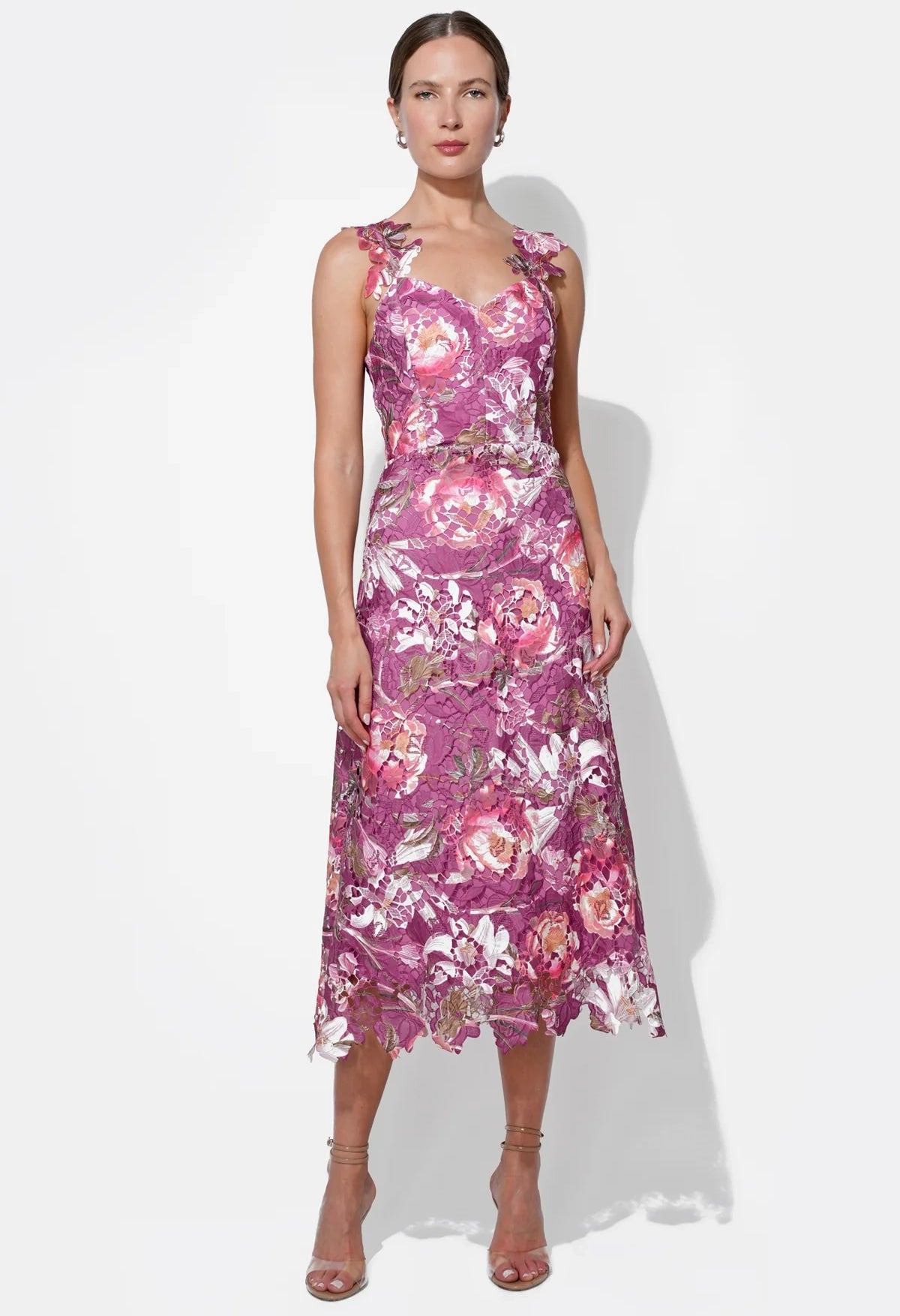 Prudence Floral Lace Midi Dress