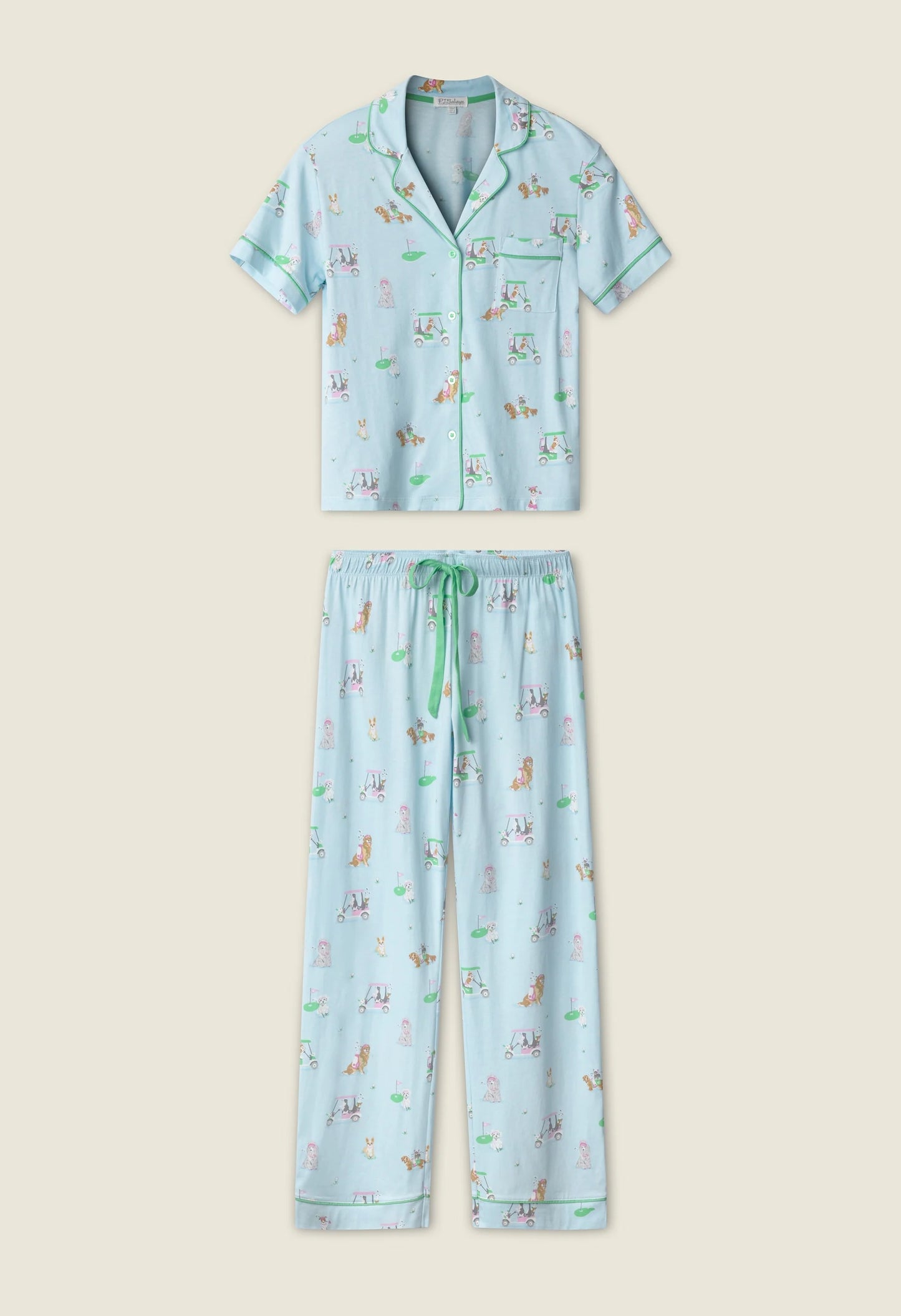 Whimsy Putter Pup Cropped PJ Set