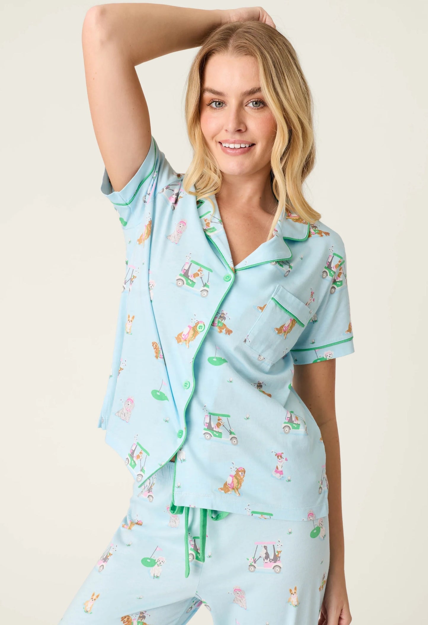 Whimsy Putter Pup Cropped PJ Set