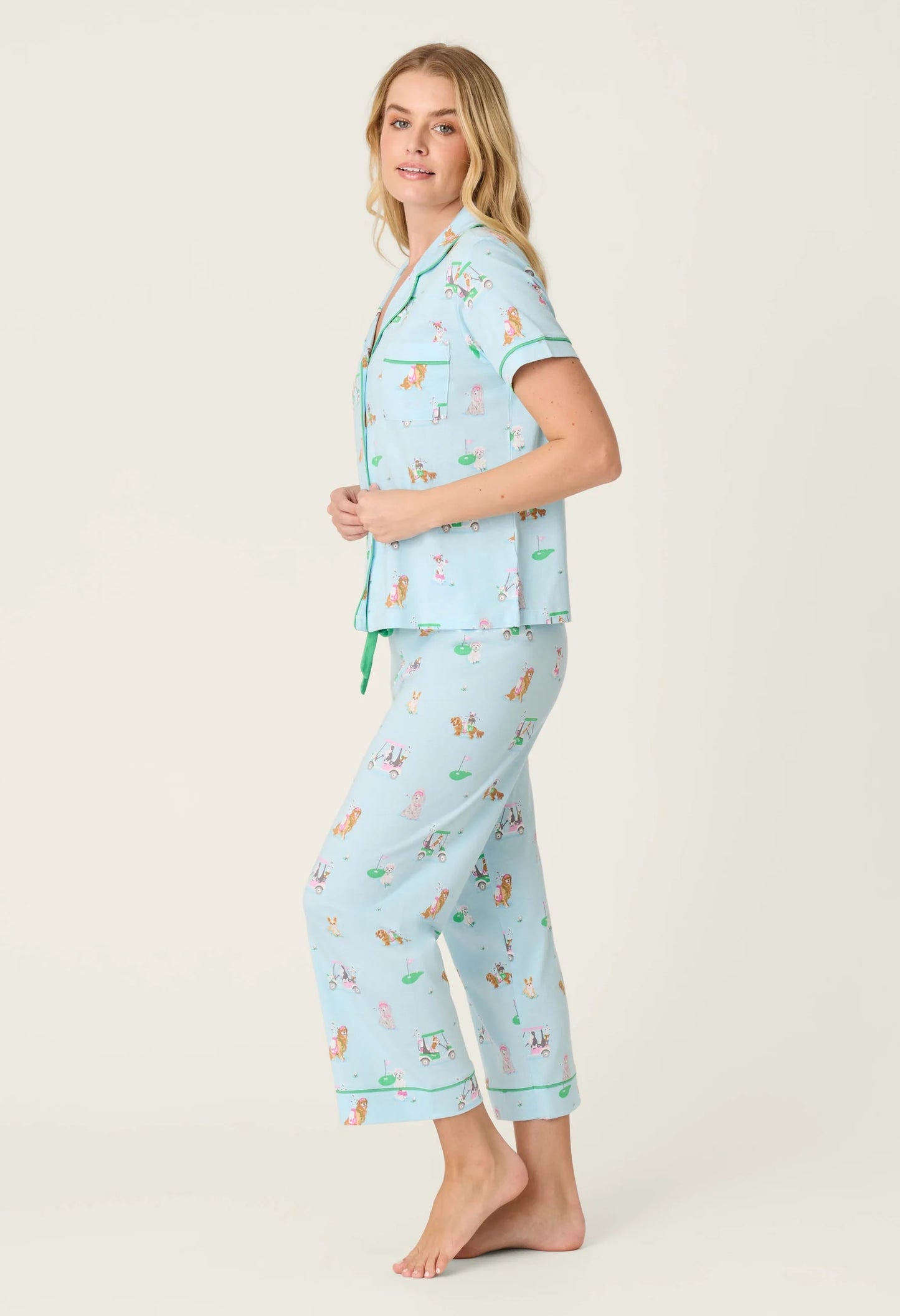 Whimsy Putter Pup Cropped PJ Set